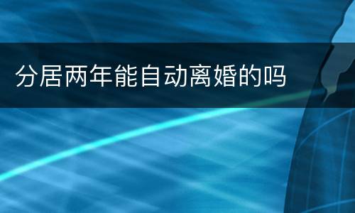 分居两年能自动离婚的吗
