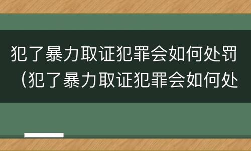 犯了暴力取证犯罪会如何处罚（犯了暴力取证犯罪会如何处罚他）