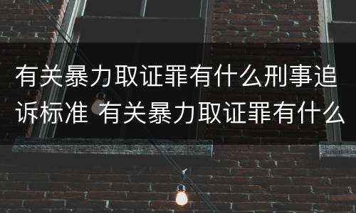 有关暴力取证罪有什么刑事追诉标准 有关暴力取证罪有什么刑事追诉标准吗