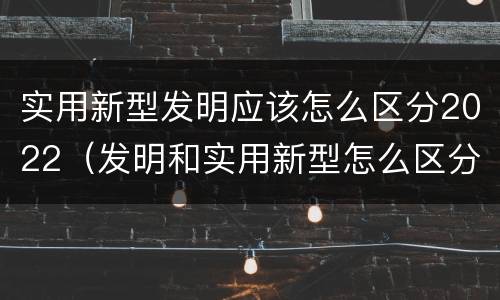 实用新型发明应该怎么区分2022（发明和实用新型怎么区分）