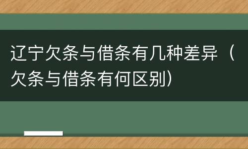 辽宁欠条与借条有几种差异（欠条与借条有何区别）