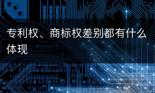 专利权、商标权差别都有什么体现
