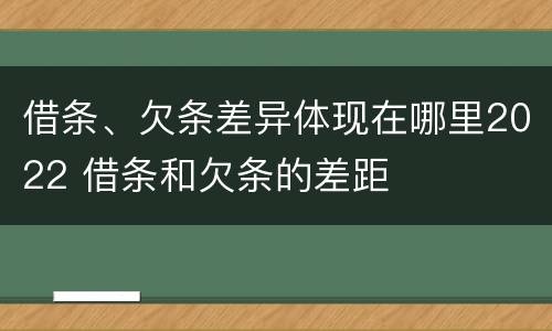 借条、欠条差异体现在哪里2022 借条和欠条的差距