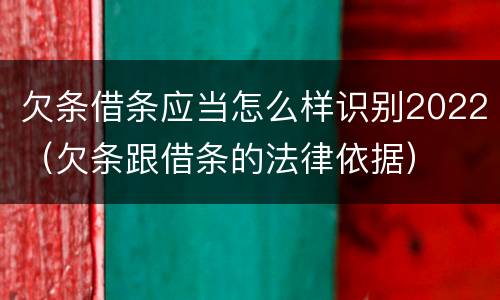 欠条借条应当怎么样识别2022（欠条跟借条的法律依据）