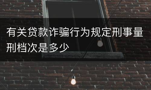有关贷款诈骗行为规定刑事量刑档次是多少