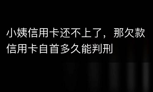 小姨信用卡还不上了，那欠款信用卡自首多久能判刑