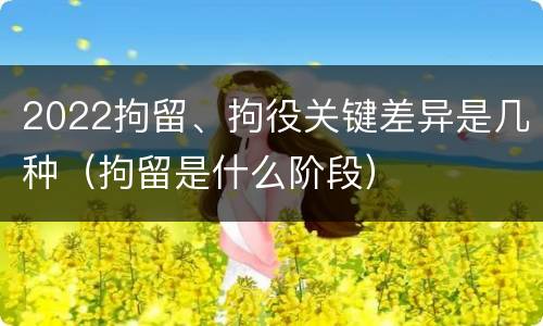 2022拘留、拘役关键差异是几种（拘留是什么阶段）