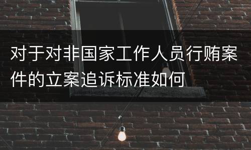 对于对非国家工作人员行贿案件的立案追诉标准如何
