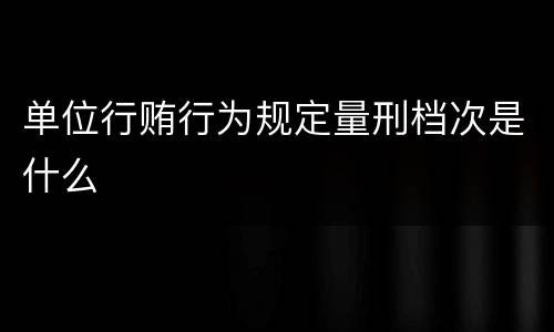 单位行贿行为规定量刑档次是什么