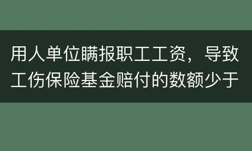 用人单位瞒报职工工资，导致工伤保险基金赔付的数额少于职工应当享受的标准的怎么办