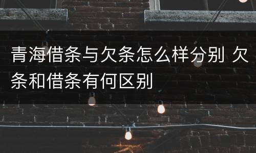 青海借条与欠条怎么样分别 欠条和借条有何区别
