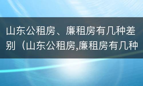 山东公租房、廉租房有几种差别（山东公租房,廉租房有几种差别吗）