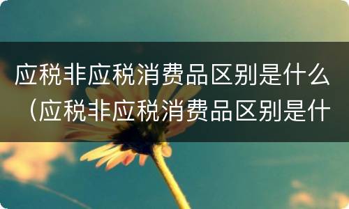 应税非应税消费品区别是什么（应税非应税消费品区别是什么意思）