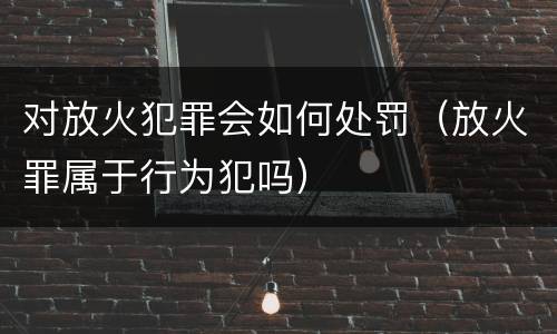 对放火犯罪会如何处罚（放火罪属于行为犯吗）