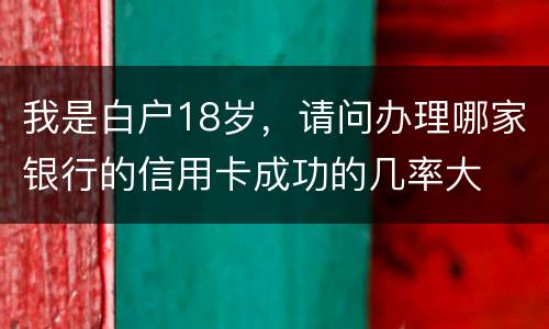 我是白户18岁，请问办理哪家银行的信用卡成功的几率大