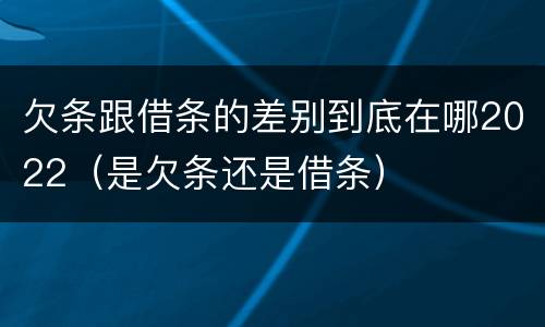 欠条跟借条的差别到底在哪2022（是欠条还是借条）