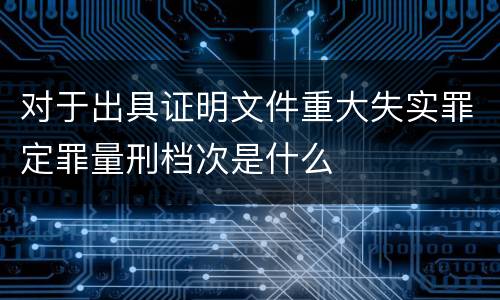 对于出具证明文件重大失实罪定罪量刑档次是什么