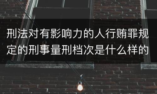 刑法对有影响力的人行贿罪规定的刑事量刑档次是什么样的