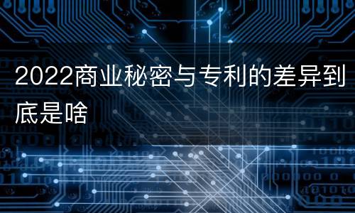 2022商业秘密与专利的差异到底是啥