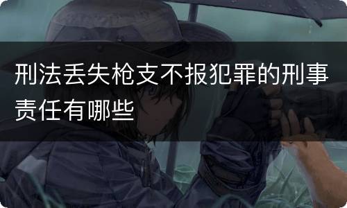 刑法丢失枪支不报犯罪的刑事责任有哪些