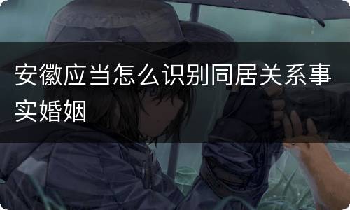 安徽应当怎么识别同居关系事实婚姻