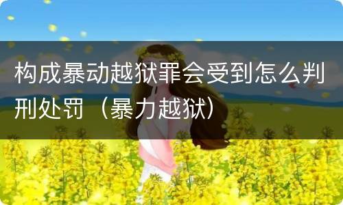 构成暴动越狱罪会受到怎么判刑处罚（暴力越狱）