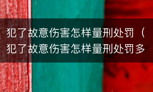犯了故意伤害怎样量刑处罚（犯了故意伤害怎样量刑处罚多少钱）