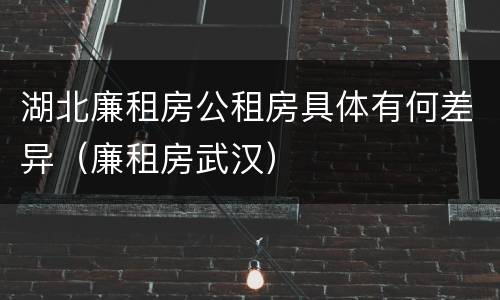 湖北廉租房公租房具体有何差异（廉租房武汉）