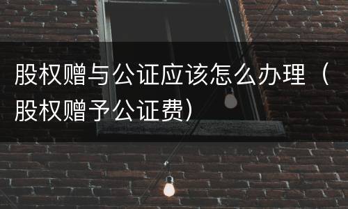 股权赠与公证应该怎么办理（股权赠予公证费）