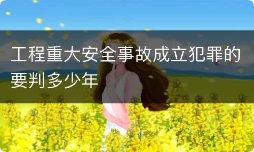 工程重大安全事故成立犯罪的要判多少年
