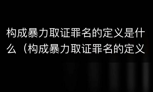 构成暴力取证罪名的定义是什么（构成暴力取证罪名的定义是什么呢）