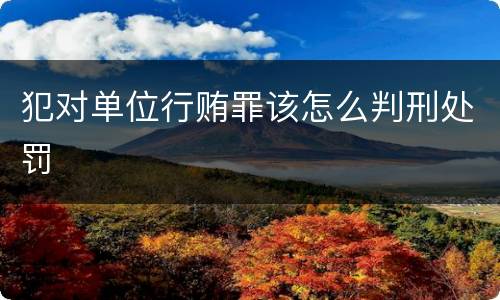 犯对单位行贿罪该怎么判刑处罚