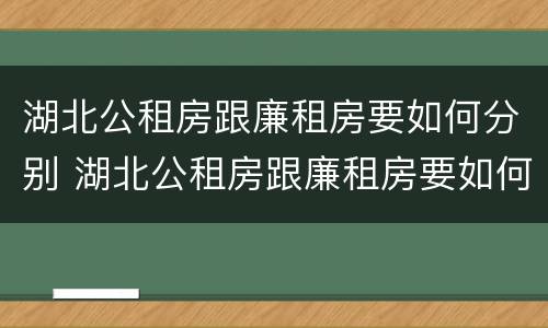 湖北公租房跟廉租房要如何分别 湖北公租房跟廉租房要如何分别购买