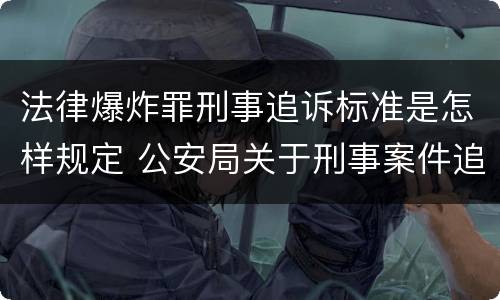 法律爆炸罪刑事追诉标准是怎样规定 公安局关于刑事案件追诉标准