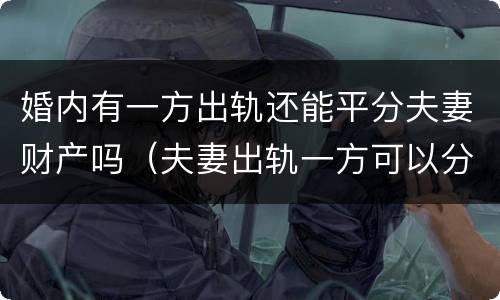婚内有一方出轨还能平分夫妻财产吗（夫妻出轨一方可以分财产吗）