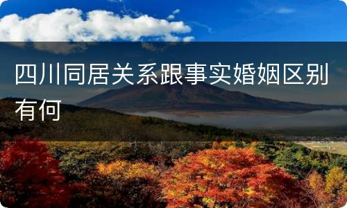 四川同居关系跟事实婚姻区别有何