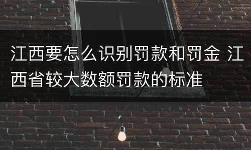 江西要怎么识别罚款和罚金 江西省较大数额罚款的标准