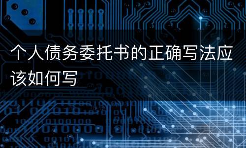 个人债务委托书的正确写法应该如何写