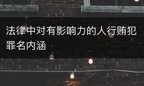 法律中对有影响力的人行贿犯罪名内涵