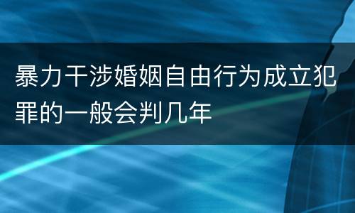 暴力干涉婚姻自由行为成立犯罪的一般会判几年