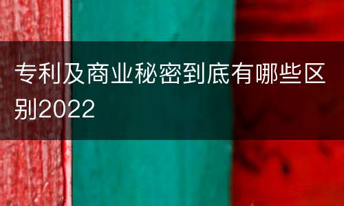 专利及商业秘密到底有哪些区别2022