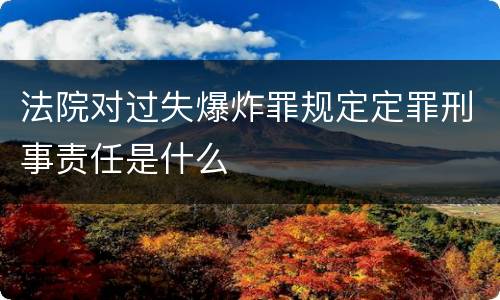 法院对过失爆炸罪规定定罪刑事责任是什么
