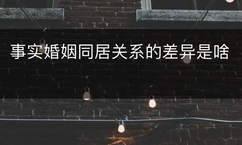 事实婚姻同居关系的差异是啥
