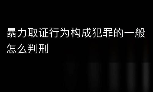 暴力取证行为构成犯罪的一般怎么判刑