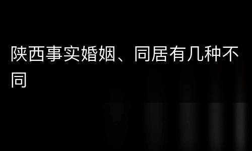 陕西事实婚姻、同居有几种不同