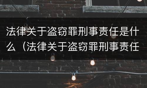 法律关于盗窃罪刑事责任是什么（法律关于盗窃罪刑事责任是什么规定）