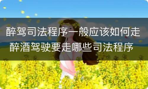 醉驾司法程序一般应该如何走 醉酒驾驶要走哪些司法程序