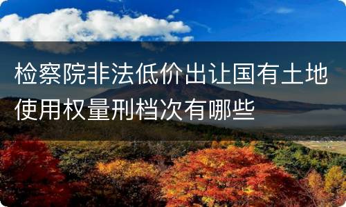 检察院非法低价出让国有土地使用权量刑档次有哪些