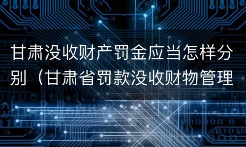 甘肃没收财产罚金应当怎样分别（甘肃省罚款没收财物管理办法）