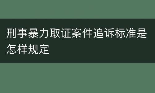 刑事暴力取证案件追诉标准是怎样规定